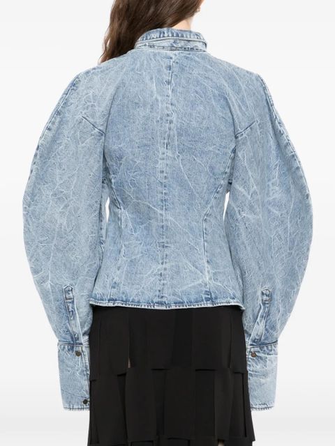 A.W.A.K.E. Mode denim puff-sleeve shirt - Blue