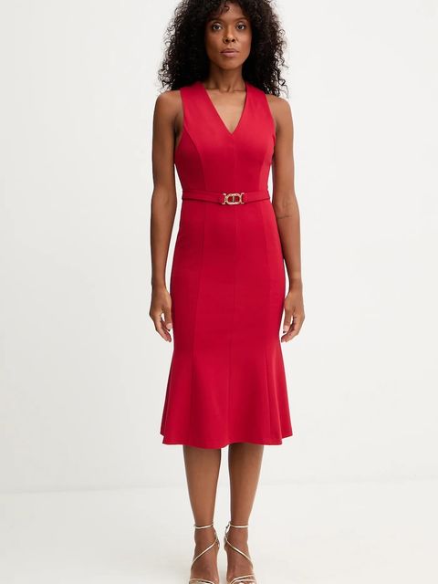 Twinset sukienka kolor czerwony midi prosta 252TP2606 - zdjęcie produktu nr 1