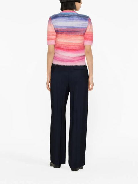 Missoni brushed-effect wool-blend top - Blue