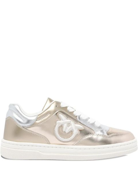 PINKO metallic logo-detail sneakers - Neutrals - zdjęcie produktu nr 1