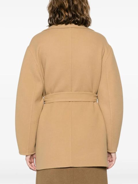 Chloé notch-lapels brushed belted coat - Neutrals