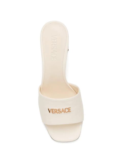 Versace 50mm logo-embossed sandals - Neutrals