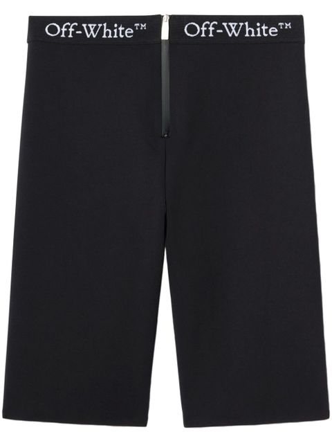 Off-White logo-waistband zip shorts - Black - zdjęcie produktu nr 1