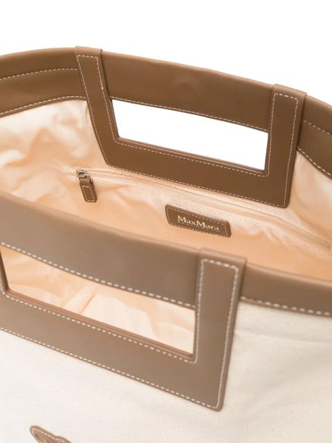 Max Mara logo-patch tote bag - Neutrals