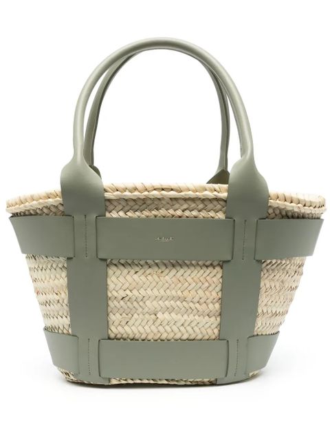 DeMellier The Maxi Santorini raffia tote bag - Neutrals