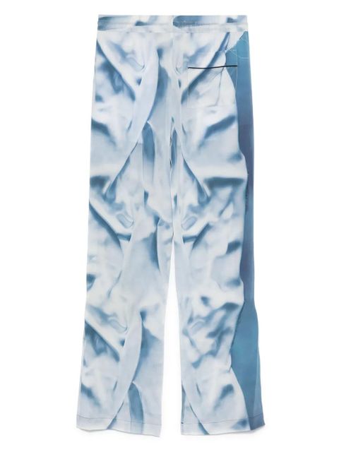 Victoria Beckham flowers satin pyjama trousers - Blue - zdjęcie produktu nr 2