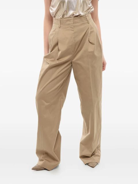 Prada pleated high-waisted trousers - Neutrals - zdjęcie produktu nr 1