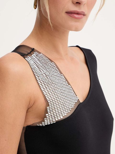 Patrizia Pepe body damska kolor czarny z aplikacją 2M4504 J338