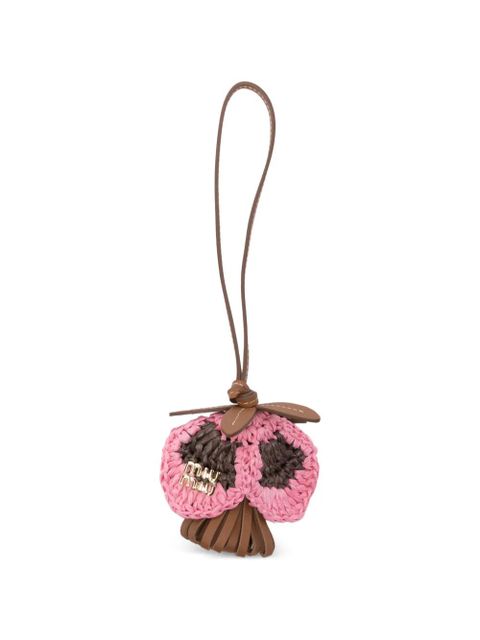Miu Miu crochet flower bag charm - Brown - zdjęcie produktu nr 1