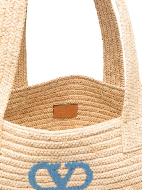 Valentino Garavani VLogo Signature cat-print tote bag - Neutrals