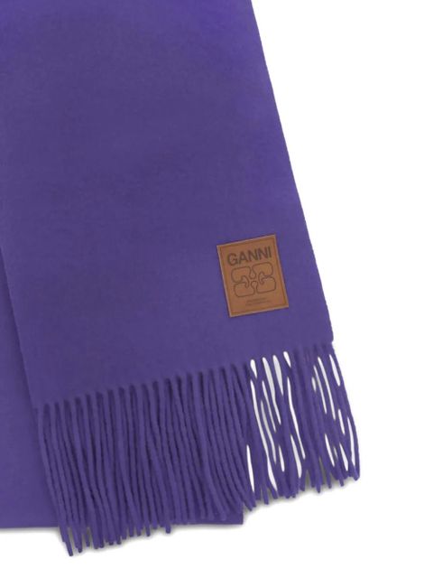 GANNI fringed scarf - Purple - zdjęcie produktu nr 2