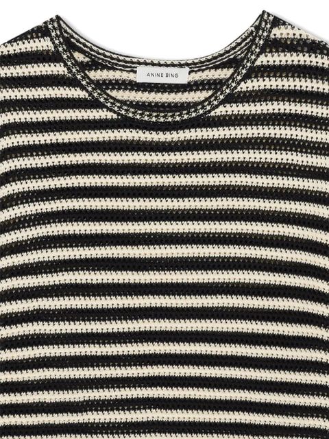 ANINE BING Theo striped sweater - Black