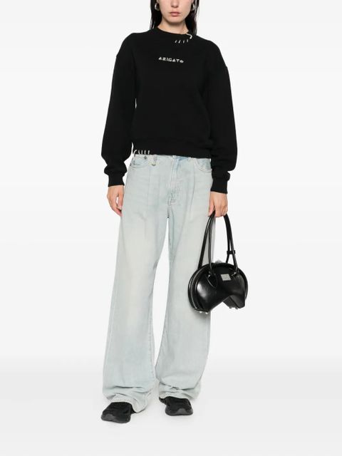 Axel Arigato Loops embroidered-detail crew-neck sweatshirt - Black - zdjęcie produktu nr 2