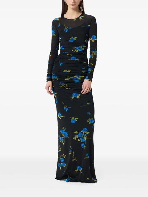 Blumarine ruched floral maxi dress - Black