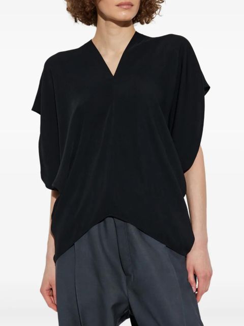 MM6 Maison Margiela draped V-neck blouse - Black - zdjęcie produktu nr 2