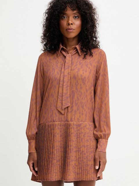 Silvian Heach sukienka BENYE kolor brązowy mini prosta GPA25467VE - zdjęcie produktu nr 1