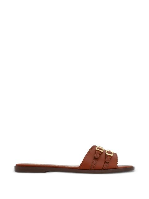 ZIMMERMANN Goldie buckles scalloped leather sandals - Brown - zdjęcie produktu nr 1