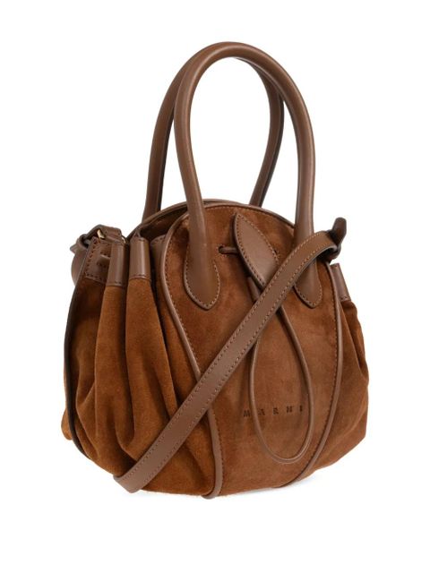Marni small Tulipea leather tote bag - Brown - zdjęcie produktu nr 2