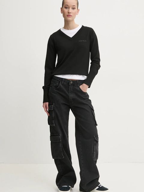 Guess Jeans sweter z domieszką jedwabiu - zdjęcie produktu nr 1