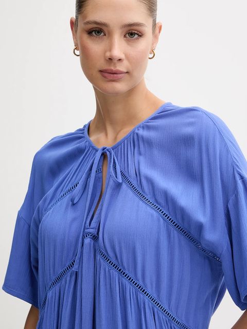 United Colors of Benetton sukienka kolor niebieski mini rozkloszowana 4VW95V02B - zdjęcie produktu nr 2