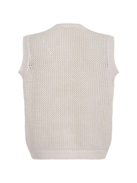 Max Mara Nome open knit button vest - Neutrals - zdjęcie produktu nr 2