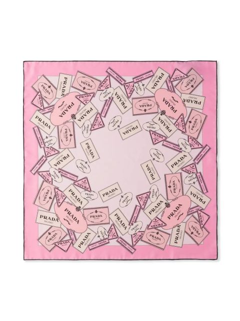Prada printed twill scarf - Pink - zdjęcie produktu nr 2