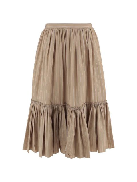 Jil Sander pinstripe tiered skirt - Neutrals - zdjęcie produktu nr 1