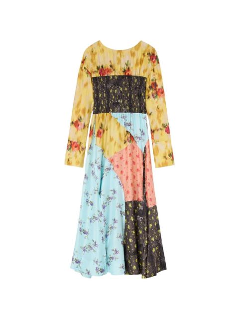 GANNI shirred patchwork floral maxi dress - Yellow - zdjęcie produktu nr 1