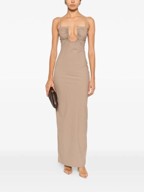 Christopher Esber ruched midi dress - Neutrals - zdjęcie produktu nr 2