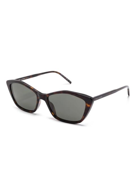 Saint Laurent Eyewear geometric-frame sunglasses - Brown - zdjęcie produktu nr 2