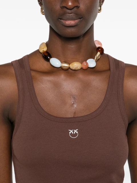 PINKO logo tank top - Brown