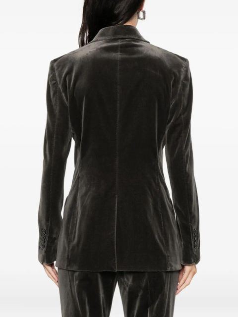TOM FORD double-breasted velvet jacket - Grey