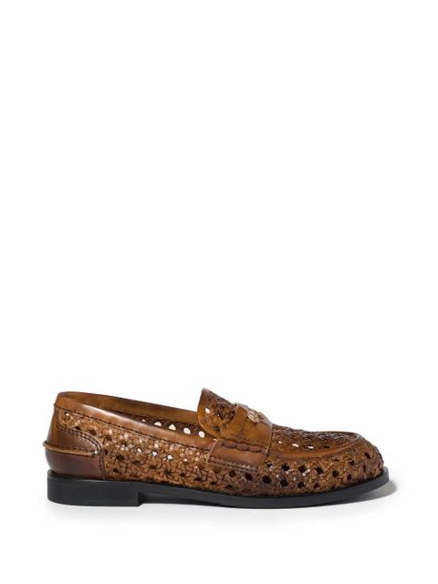 Miu Miu woven leather loafers - Brown - zdjęcie produktu nr 1