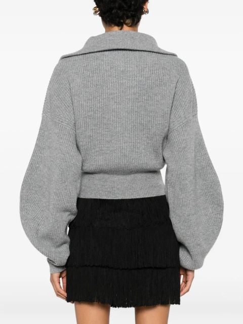 Sportmax ribbed zip-up cardigan - Grey