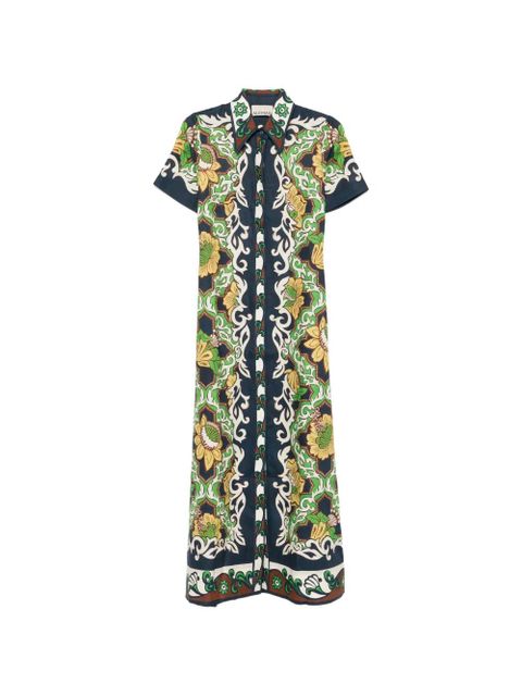 ALEMAIS Liana floral-print shirt midi dress - Blue - zdjęcie produktu nr 1