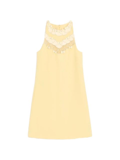 Valentino Garavani embroidered crepe couture short dress - Yellow - zdjęcie produktu nr 1
