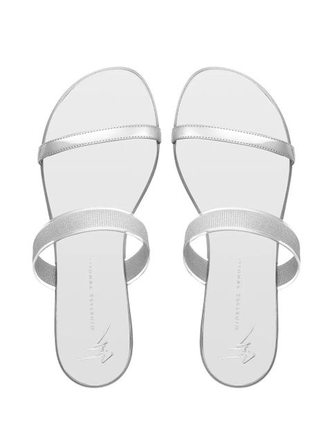 Giuseppe Zanotti metallic-effect leather sandals - Grey