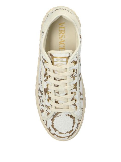 Versace Barocco-jacquard sneakers - White