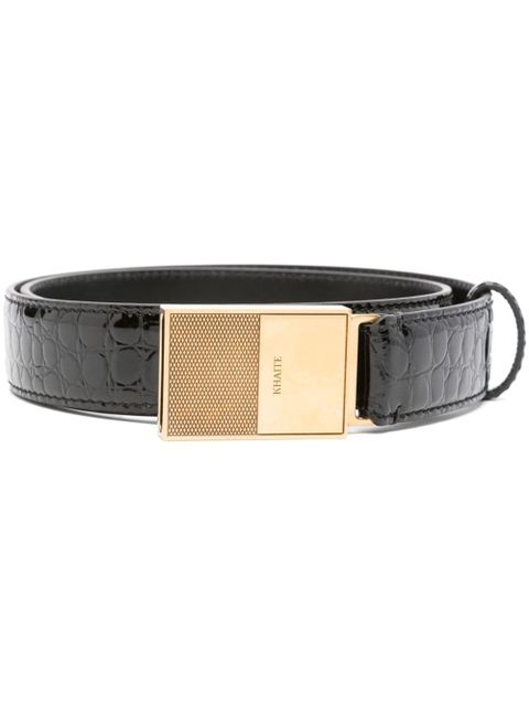 KHAITE croc-embossed belt - Black - zdjęcie produktu nr 1
