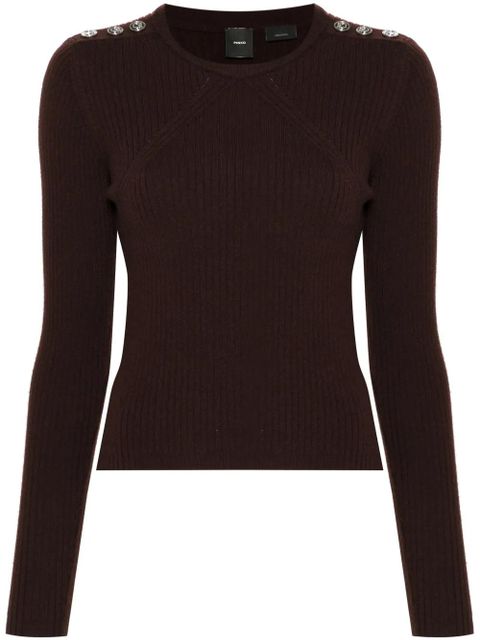 PINKO Love Birds-motif sweater - Brown - zdjęcie produktu nr 1