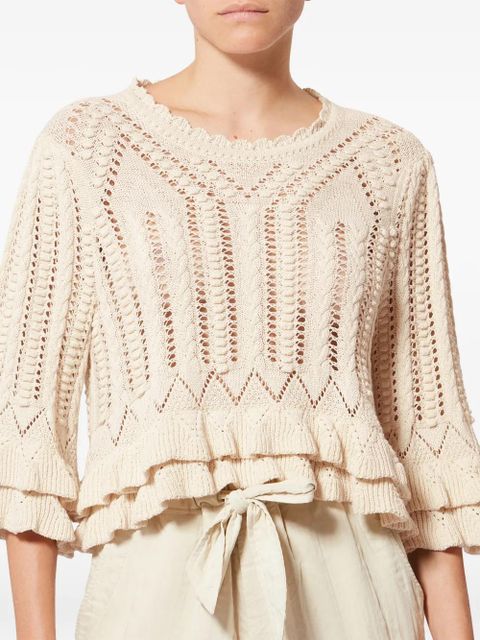 MARANT ÉTOILE Norma ruffled pullover - Neutrals