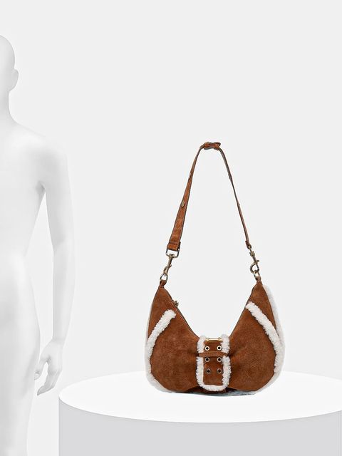 Marciano by Guess torebka zamszowa kolor brązowy 5BGZ18 7412A