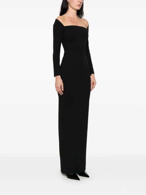 Solace London Lolita square-neck long-sleeves maxi dress - Black