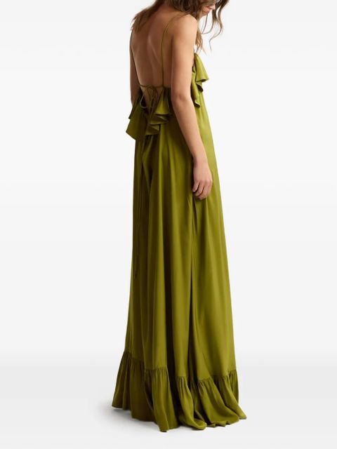 Essentiel Antwerp ruffled-neck maxi dress - Green