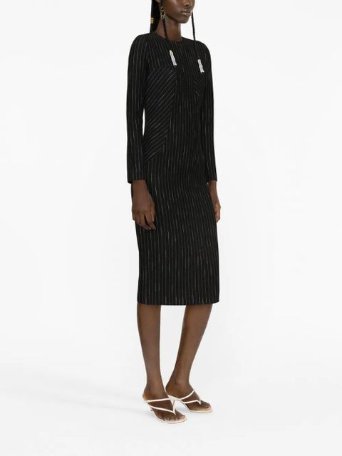 PINKO striped midi dress - Black