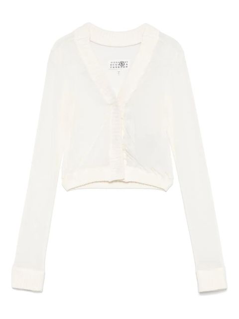 MM6 Maison Margiela mesh cardigan - Neutrals - zdjęcie produktu nr 1