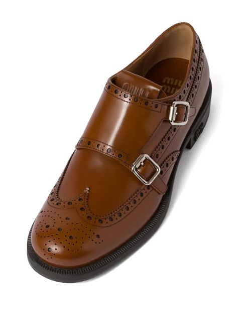 Miu Miu x Church's leather brogue shoes - Brown