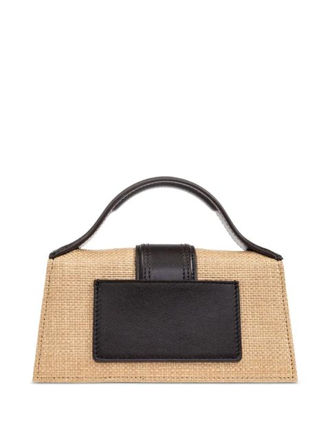 Jacquemus Bambino leather-trimmed woven mini bag - Neutrals