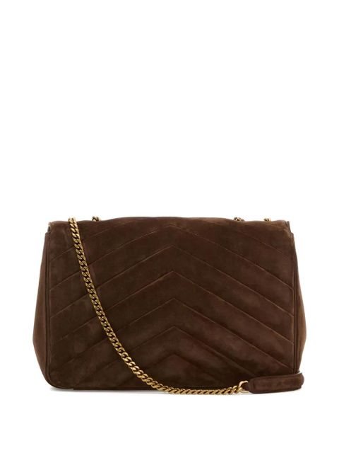 Saint Laurent large Lou Lou chevron-motif chain crossbody bag - Brown - zdjęcie produktu nr 2