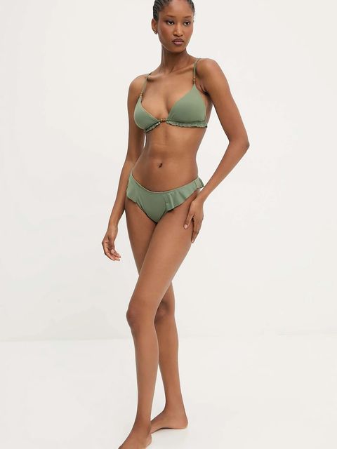 Answear.LAB dwuczęściowy strój kąpielowy kolor zielony lekko usztywniona miseczka